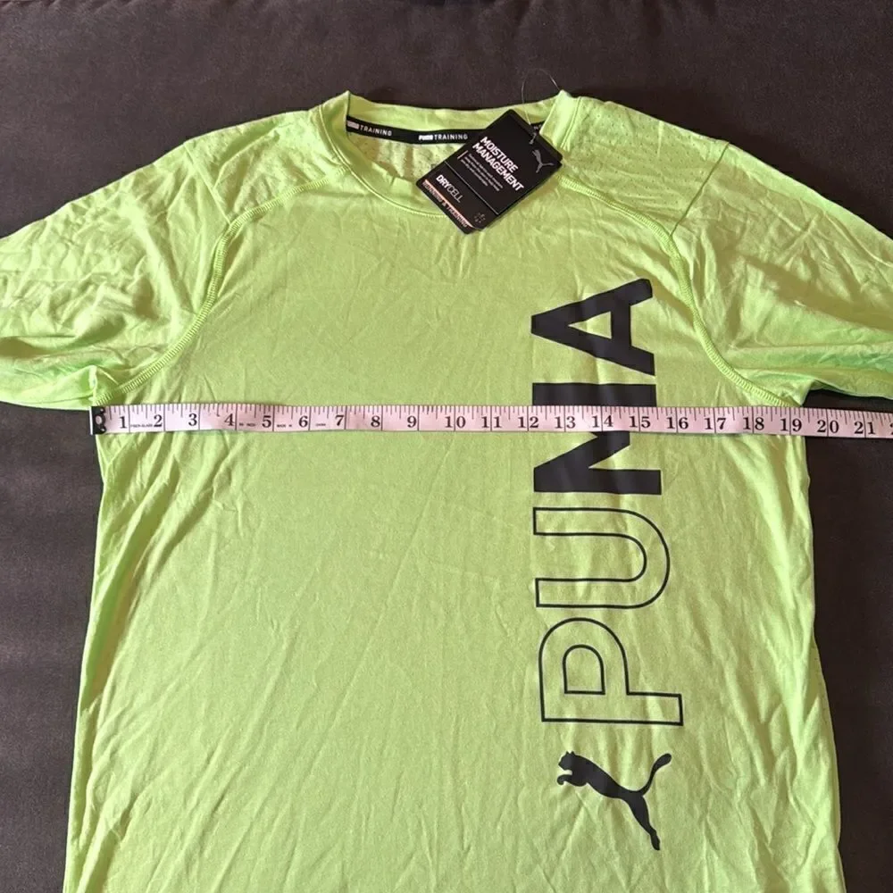 Puma Training T-Shirt Regular Fit Dry Cell Green Glare Size S NWT